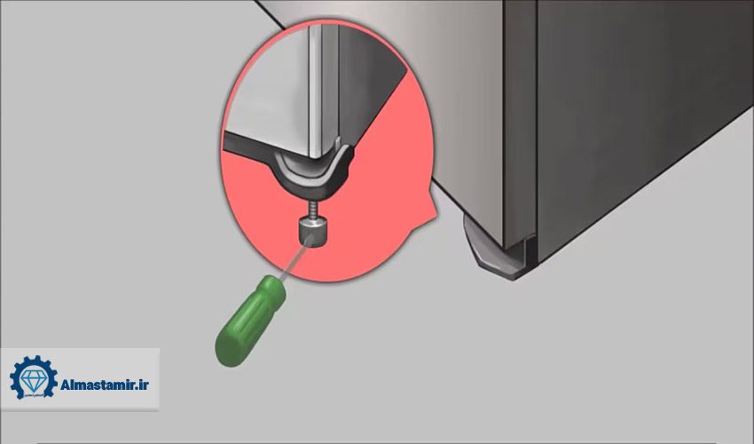 جمع شدن آب در کف یخچال هیتاچی به دلیل تراز نبودن یخچال